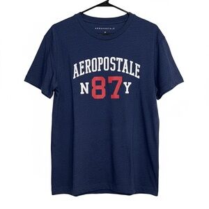 Aeropostale Men's Navy Blue Graphic T-Shirt